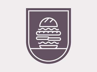 Cheeseburger Squirrely Icon badge icon illustration monoline vector