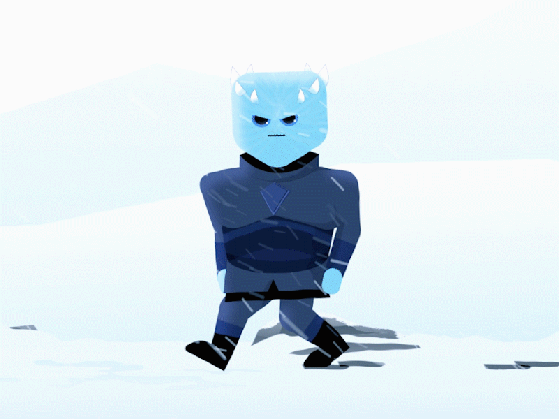 Night King 2d after affects animation animation 2d charachter duik game of thrones gif illustration king motion motion graphic night night king snow walk cycle walkcycle walker white walker