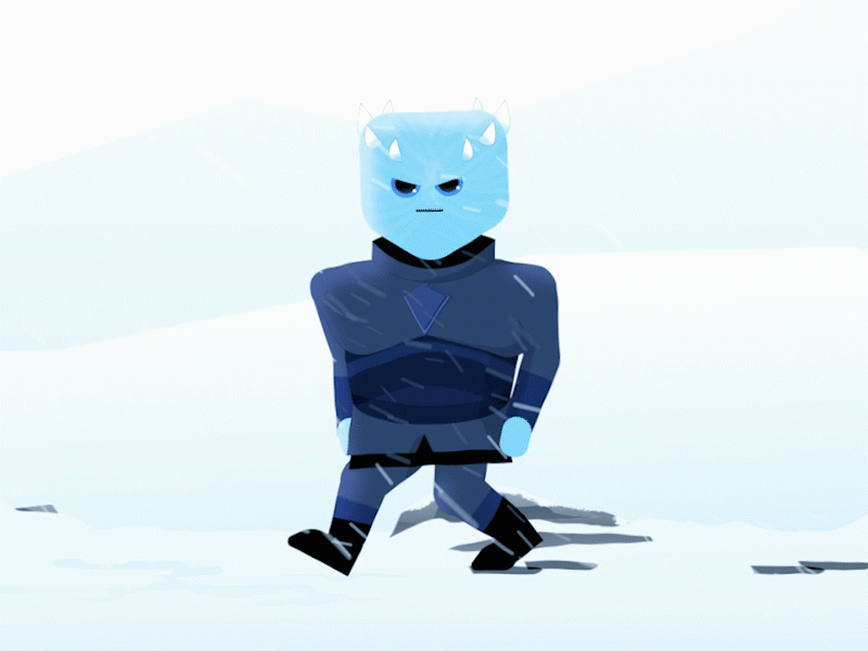 Night King duik king night snow walk cycle walkcycle walker white walker night king game of thrones illustration charachter after affects animation 2d animation 2d motion graphic motion gif