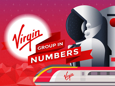Virgin Group In Numbers design illustration infographic virgin