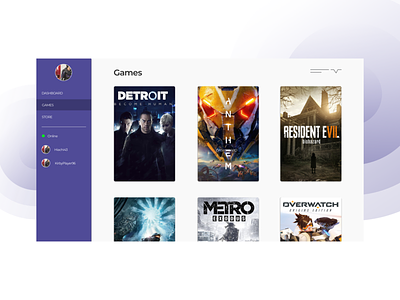 Gaming Library app branding clean color concept design flat graphic interface ios minimal tablet ui ui ux uidesign userexperience ux ux ui vector web
