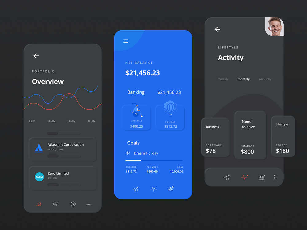 Neumorphic Credit Card Manager App Concept by Pratik Malvi on Dribbble