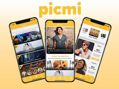 Picmi Dating App amazing app design clean clean ui dating dating app mobile design mobile ui modern simple social ui