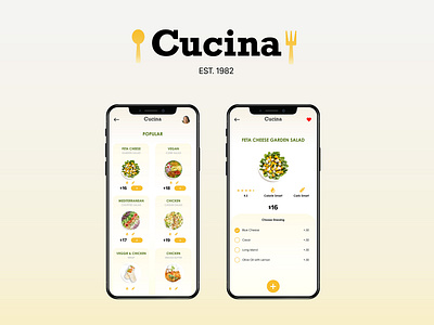 Cucina app app design best clean clean ui delivery food food app fresh italian italian restaurant mobile app mobile ui restaurant branding simple uidesign