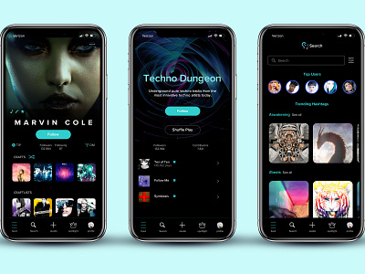 UX/UI of 30+ screens for a new music app. amazing app black cool dark design hip modern music music app music art music player sleek slick spotify typography ui ux