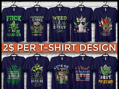 50+ Cannabis T-shirt Design Bundle Packages
