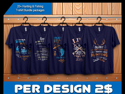 20  Hunting   Fishing T shirt Design Bundle Packages