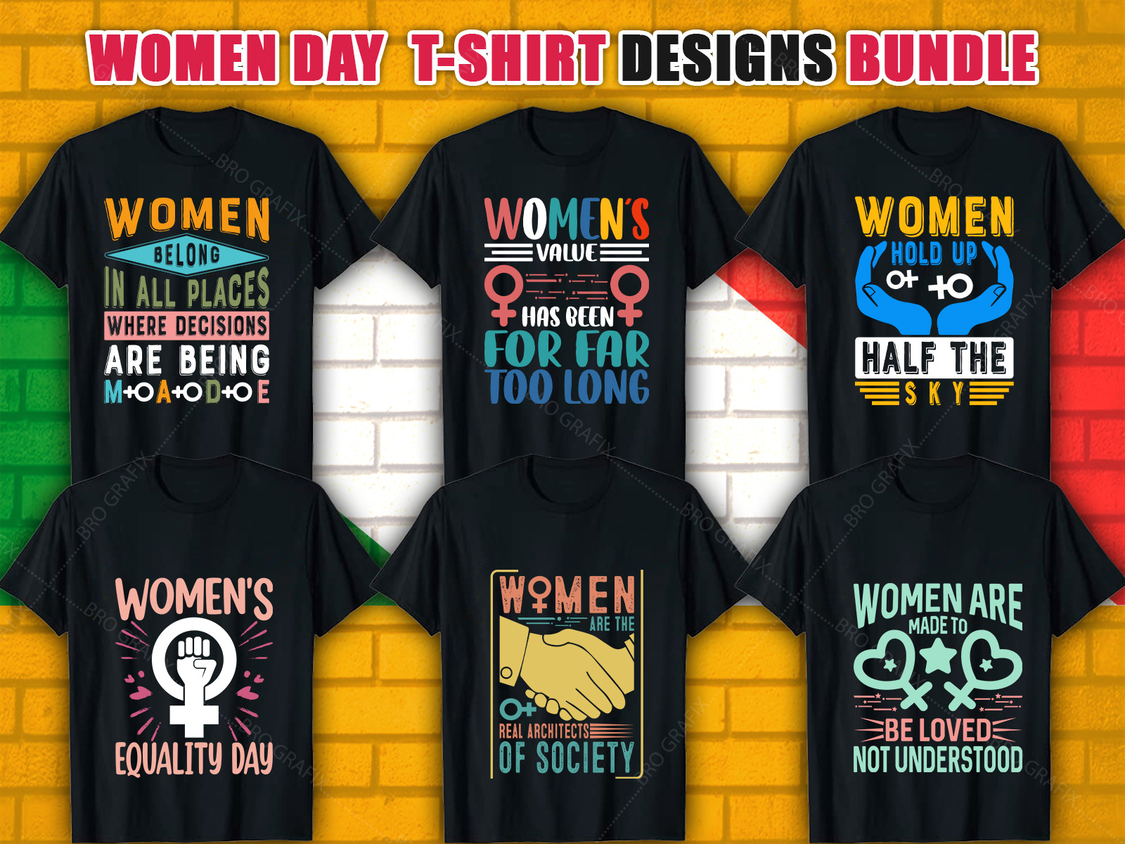 Happy Women's Day T-Shirt Design Bundle Graphic by Realistic T