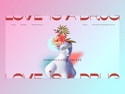 Valentines abstract contemporary landing page modern valentine day web design