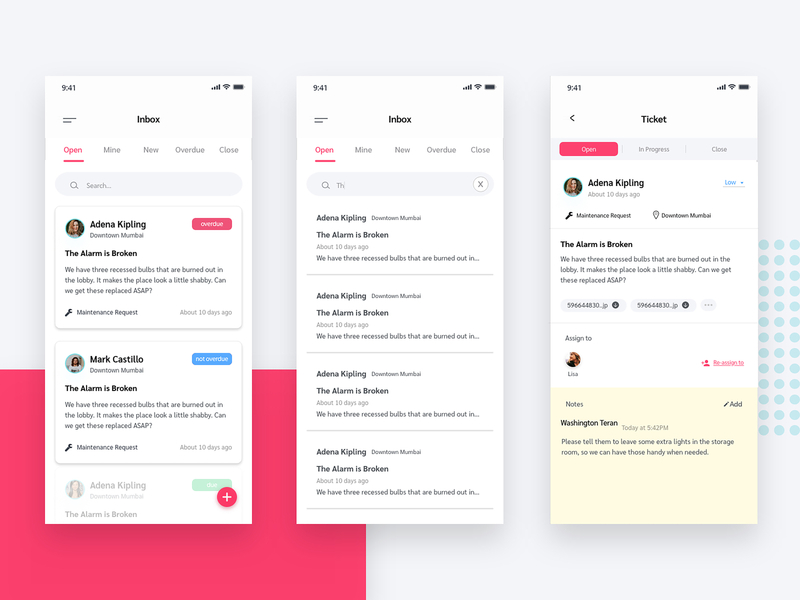 Prospr - Ticket System app clean ui mobile modern tech ui uiux ux