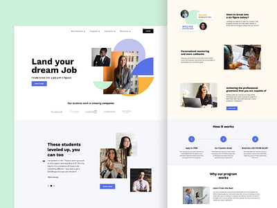 Job Recruiter - Landing Page design figma landing page startup uiux web design website
