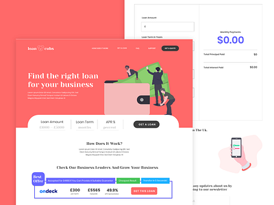 Website Concept for Loancubs adobexd colorful finance landing page modern uidesign uiux user experice