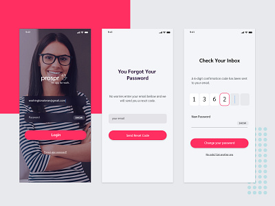 Prospr Login - Forgot Password app app design forgot password login screen ui uiux ux