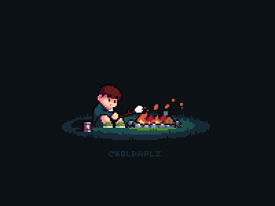 Campfire and some marshies animation fire pixel pixel animation pixel art