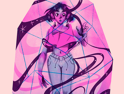 Rock Candy blue crystal gems pink riso