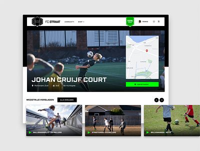 Fc Straat - Courtpage design desktop design football platform design soccer ui videos