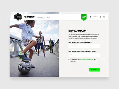 FC Straat - Create your team desktop design football layout design onboarding soccer ui ui desgin ux