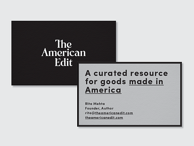 The American Edit Brand Design branding business card