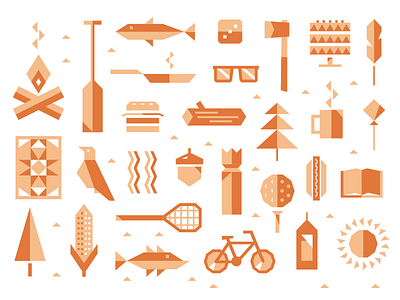 Up North Icons branding design flat fun geometric icon iconography icons illustration vector