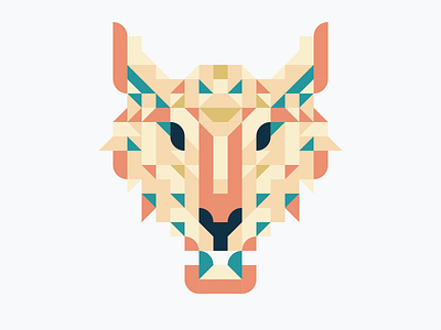 Jungle Cat animals cat colorful design flat geometric iconography icons illustration pixel tiger vector