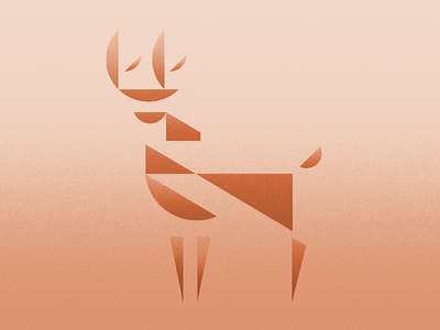 Deer on pink animal color deer design flat geometric illustration surreal texture vector