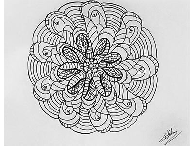 Mandala vol2 art blackwhite draw ink mandala