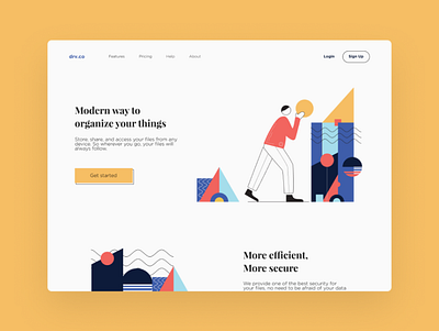 Cloud Storage Platform app design flat illustration illustrator landing page ui ux web website