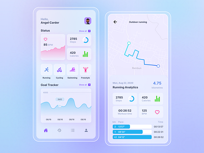 UI Design Exploration - Workout App app design mobile mobile design ui ux