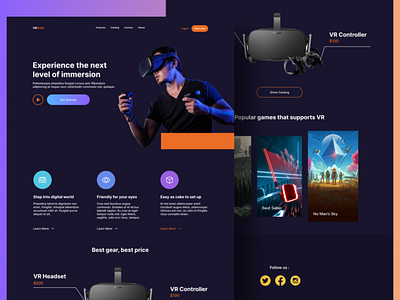 Virtual Reality Landing Page Web Design app design landing page ui ux web