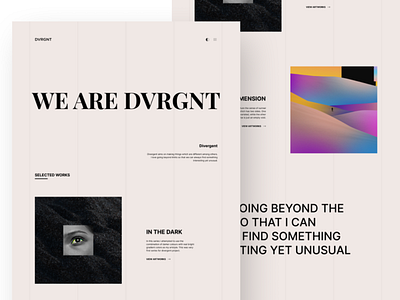 Divergent Visual Portfolio - Page 1 design flat graphic design illustration landing page typography ui ux web website