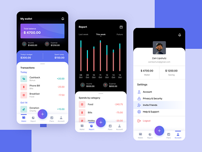 Expense Tracker App app design graphic design mobile ui ux