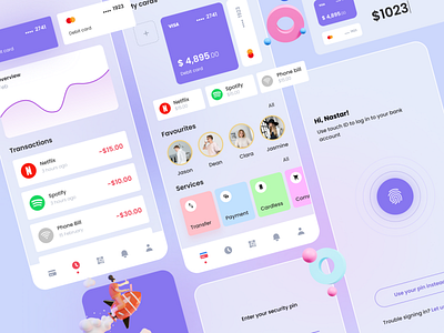 UI Design Exploration - M-Banking App app design flat mobile mobile design mobile ui ui ux