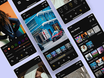 UI Design Exploration - Photo Editing App app design flat mobile mobile design mobile ui ui ux