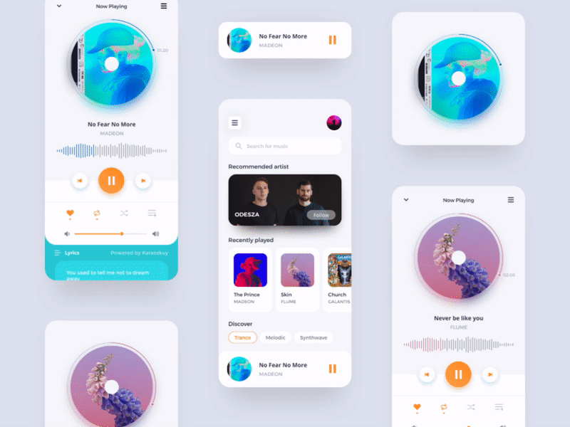 Light \ Dark Mode for Music App Design