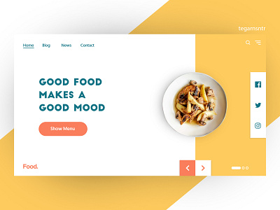 Good Food app design flat illustration landing page ui ux web website