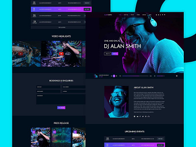 DJ Alan Smith Landing Page Concept concert design dj hero landingpage minimalist modern music onepage song theme ui ux webdesign webdesigner webpage website wordpress