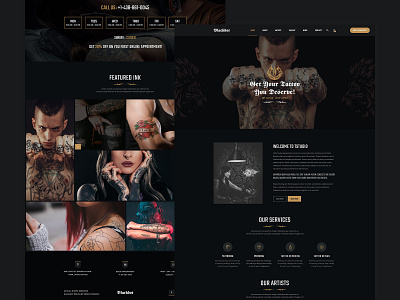 TStudio - Tattoo Studio Template beauty business design fashion modern painting piercing psd template tattoo tattoo art tattoo artists tattoo studio theme tstudio ui ux web webdesign website wordpress theme