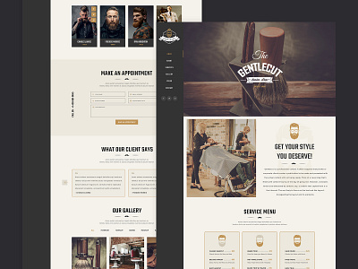 Gentlecut - Barbershop and Hair Salon Template barber barbershop beauty business design fashion gentlecut hairsalon minimal modern psd shave theme tools ui ux web webdesign website wordpress