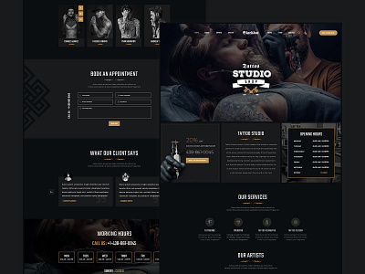 TStudio - Tattoo Studio Template beauty business design fashion modern painting piercing psd template tattoo tattoo art tattoo artists tattoo studio theme tstudio ui ux web webdesign website wordpress theme