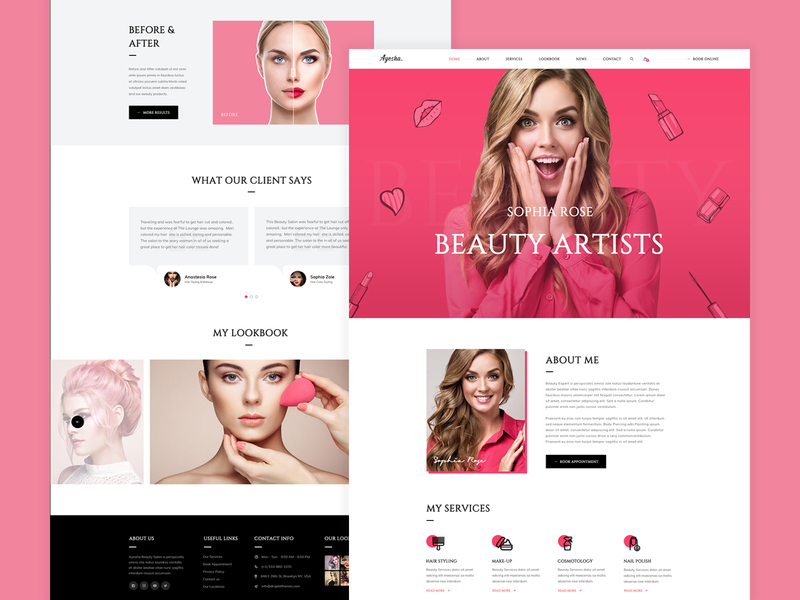 Ayesha Hair Salon Wordpress Theme Home 02 By Ajmal Khan On