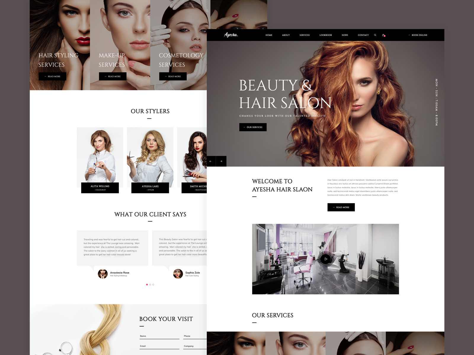 Ayesha - Hair Salon Template Home 01 by Ajmal khan on Dribbble