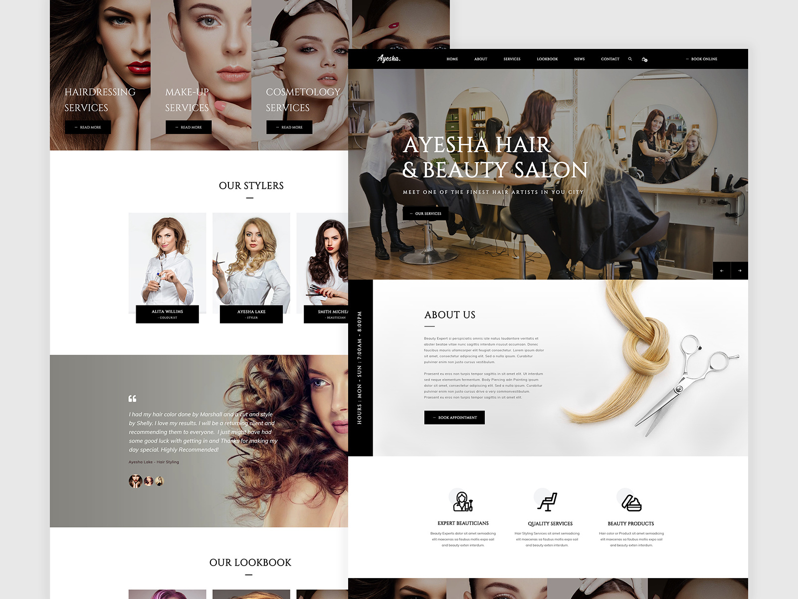 Ayesha - Hair Salon Template Home 04 by Ajmal khan on Dribbble