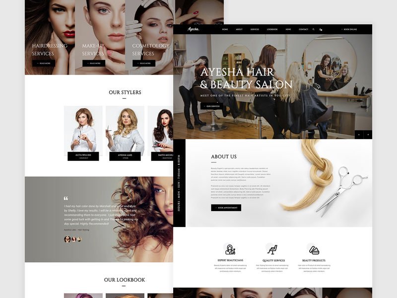 Ayesha Hair Salon Template Home 04 By Ajmal Khan On Dribbble