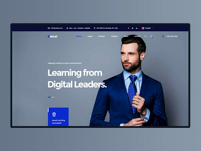 Netcel - Business Consulting Website Theme Homepage 2nd Concept advisor agency broker business company consultant consulting wp corporate creative design finance financial insurance marketing multipurpose psd trader website design