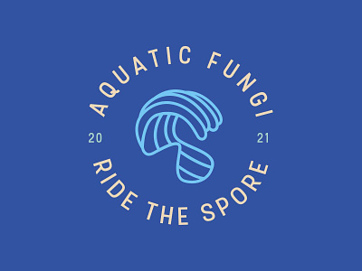 Aquatic Fungi - Ride The Spore (Surfing + Mushroom Hunting) beach japan logo design mushroom mushroom hunting mushroom logo ocean olympic games olympics oregon pnw ride the spore shrooms spores surfing tidal wave tokyo tokyo 2020 tube water