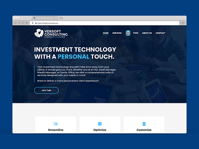 Versoft Consulting Web Redesign blue branding design graphic design homepage design interface logo page layout prototype saas ui uizard ux versoft consulting web design