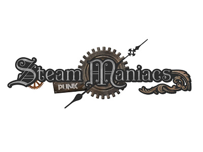 Steampunk Maniacs Logo gears graphic design logo logo design logotype steampunk victorian vintage