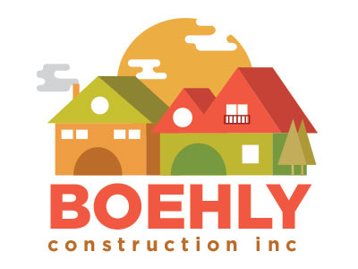 Boehly Construction 2d abstract circle clean colors geometric graphic design house logo logo design minimal morse shade vector
