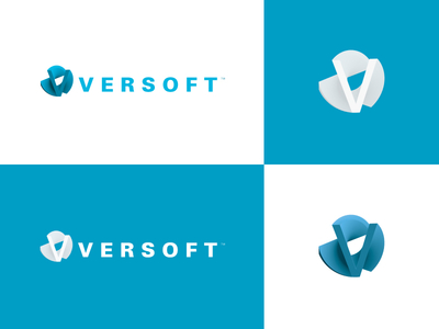 Versoft Consulting Logo Variations 3d 3d logo 3d printing abstract blue clean crm software icon logo monogram oregon tech shape software logo symbol v monogram variations white