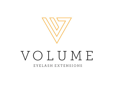 Volume Eyelash Extensions beauty brand eyelash eyelash extensions gold icon logo skin thin typography v monogram